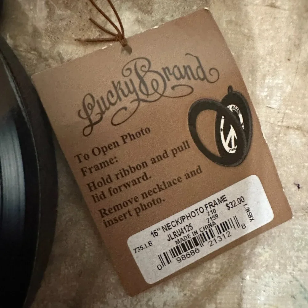 NWT Lucky Brand Circle Photo Frame Peace Symbol 5" - Picture 2 of 3